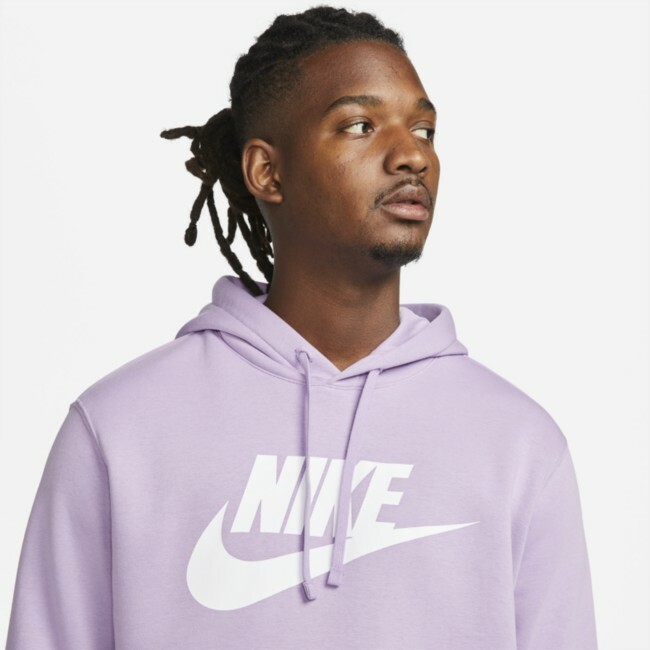 nike men's sportswear club fleece hoodie purple